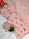 RICH LOOK PV CHANDERI EMBROIDERY WORK TOP BOTTOM WITH DUPATTA FESTIVE WEAR WHOLESALE PRICE ETHNIC GARMENT (3)