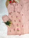 RICH LOOK PV CHANDERI EMBROIDERY WORK TOP BOTTOM WITH DUPATTA FESTIVE WEAR WHOLESALE PRICE ETHNIC GARMENT (3)