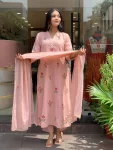 RICH LOOK PV CHANDERI EMBROIDERY WORK TOP BOTTOM WITH DUPATTA FESTIVE WEAR WHOLESALE PRICE ETHNIC GARMENT (3)