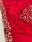 RICH LOOK RANGOLI SILK EMBROIDERY WORK BORDER SAREE WITH UNSTITCHED BLOUSE FESTIVE WEAR WHOLESALE PRICE ETHNIC GARMENT (4)