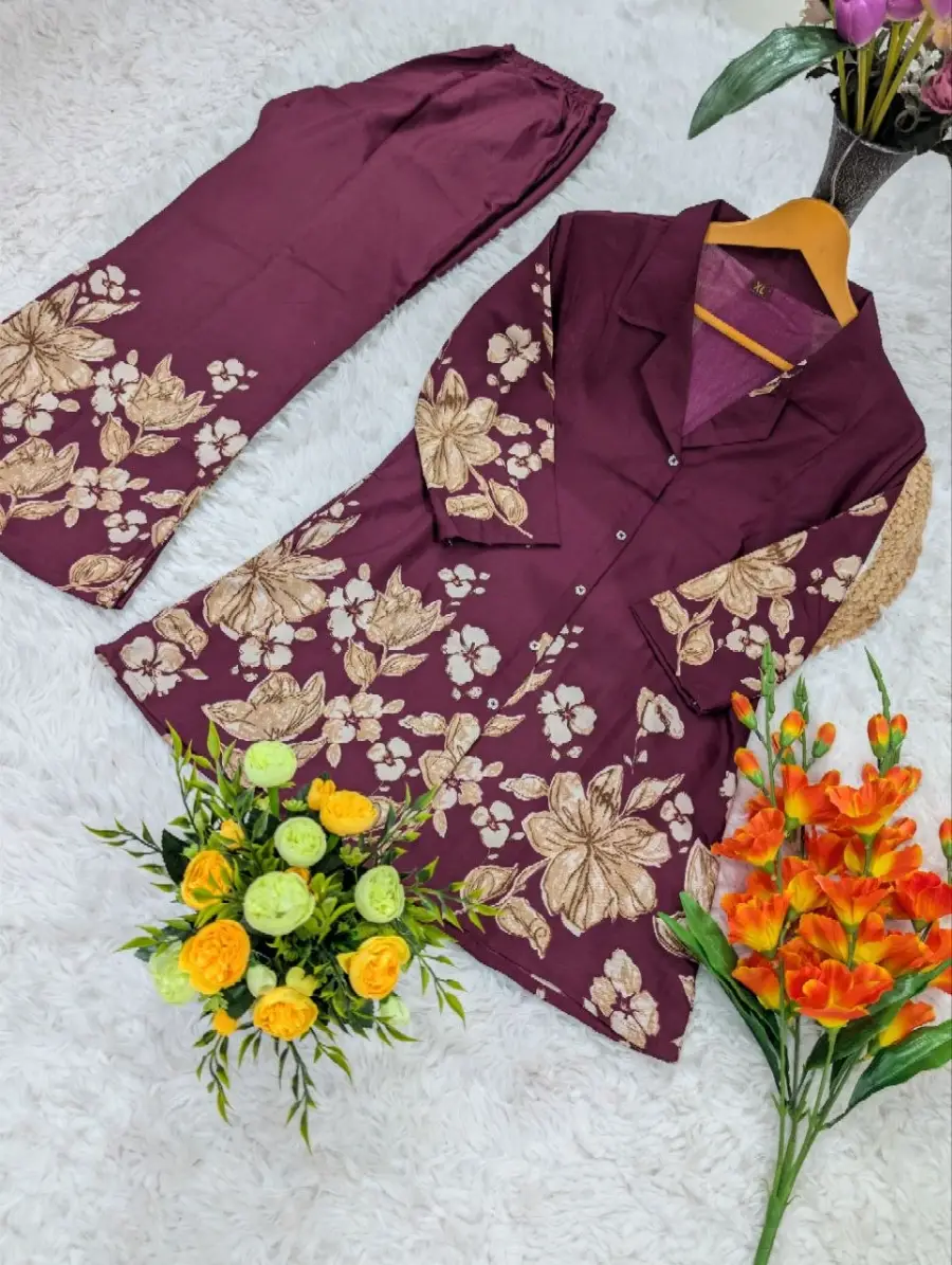 RICH LOOK RAYON DIGITAL PRINTED WORK CO-ORD SET DAILY WEAR WHOLESALE PRICE ETHNIC GARMENT (1)