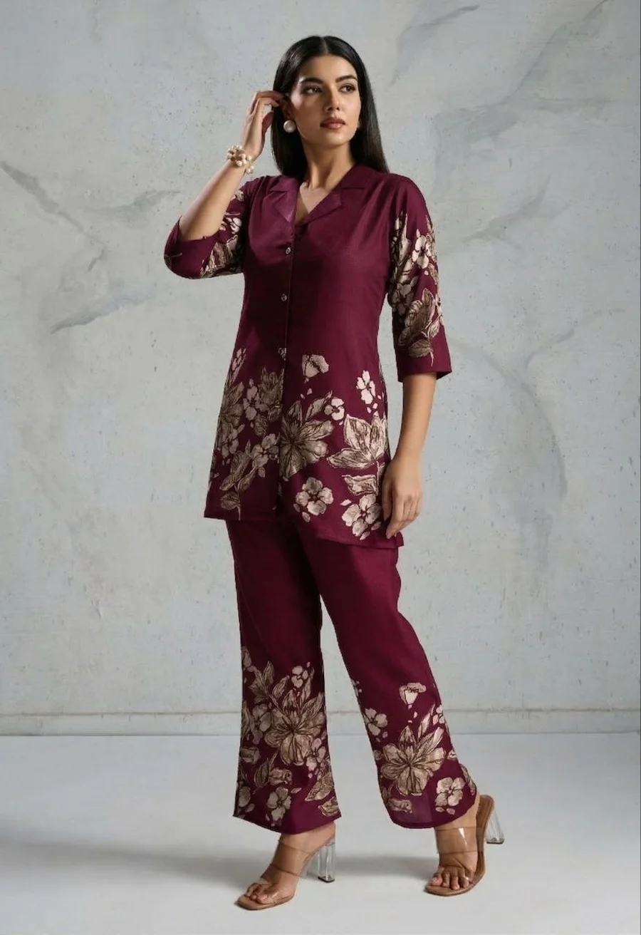 RICH LOOK RAYON DIGITAL PRINTED WORK CO-ORD SET DAILY WEAR WHOLESALE PRICE ETHNIC GARMENT (4)