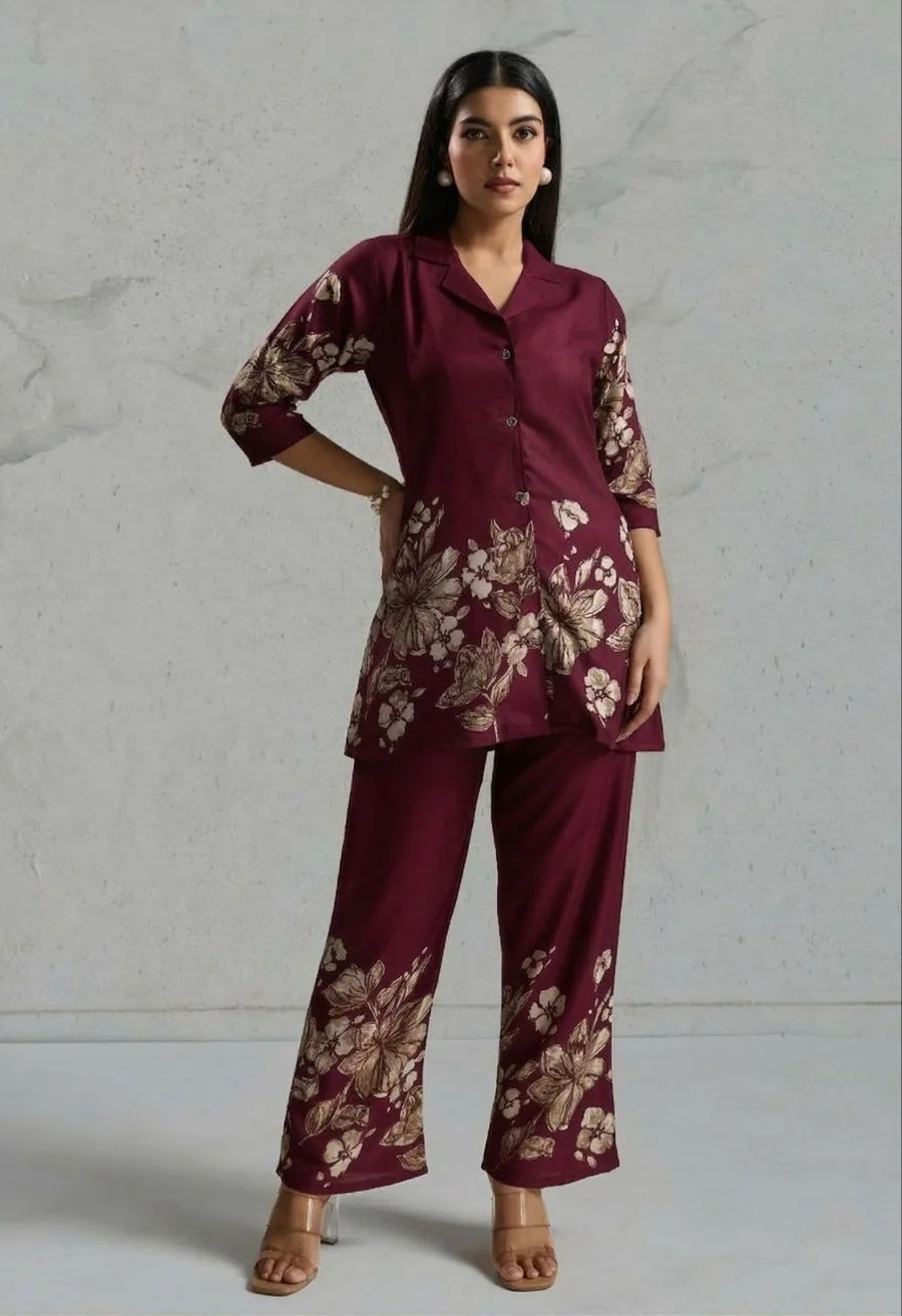RICH LOOK RAYON DIGITAL PRINTED WORK CO-ORD SET DAILY WEAR WHOLESALE PRICE ETHNIC GARMENT (7)
