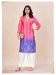 RICH LOOK RAYON SHADED BANDHANI PRINT WORK TOP PENT SET DAILY WEAR WHOLESALE PRICE ETHNIC GARMENT (8)