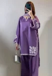 RICH LOOK ROMAN COTTON EMBROIDERY WORK TOP PATIYALA WITH DUPATTA FESTIVE WEAR WHOLESALE PRICE ETHNIC GARMENT (2)
