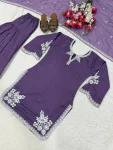 RICH LOOK ROMAN COTTON EMBROIDERY WORK TOP PATIYALA WITH DUPATTA FESTIVE WEAR WHOLESALE PRICE ETHNIC GARMENT (2)
