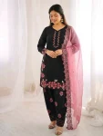 RICH LOOK ROMAN GLASS EMBROIDERY SEQUENCE WITH RIVET MOTI WORK TOP PATIYALA WITH DUPATTA FESTIVE WEAR WHOLESALE PRICE ETHNIC GARMENT (14)