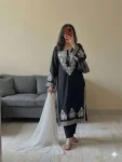 RICH LOOK ROMAN SILK EMBROIDERY WORK TOP BOTTOM WITH DUPATTA DAILY WEAR WHOLESALE PRICE ETHNIC GARMENT (2)