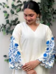 RICH LOOK ROMAN SILK EMBROIDERY WORK TOP BOTTOM WITH DUPATTA FESTIVE WEAR WHOLESALE PRICE ETHNIC GARMENT (2)