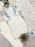 RICH LOOK ROMAN SILK EMBROIDERY WORK TOP BOTTOM WITH DUPATTA FESTIVE WEAR WHOLESALE PRICE ETHNIC GARMENT (2)