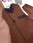 RICH LOOK SATIN CHANDERI EMBROIDERY WORK TOP BOTTOM WITH DUPATTA FESTIVE WEAR WHOLESALE PRICE ETHNIC GARMENT (3)