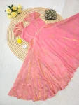 RICH LOOK SPACE SILK BEADS SEQUENCE WORK GOWN BABY PINK