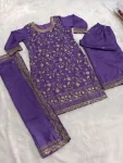 RICH LOOK VICHITRA MULTI SEQUENCE WORK TOP PALAZZO WITH DUPATTA FESTIVE WEAR WHOLESALE PRICE ETHNIC GARMENT (2)