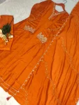 RICH LOOK VICHITRA SILK EMBROIDERY SEQUENCE WORK TOP BOTTOM WITH DUPATTA FESTIVE WEAR WHOLESALE PRICE ETHNIC GARMENT (3)