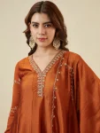RICH LOOK VICHITRA SILK EMBROIDERY SEQUENCE WORK TOP BOTTOM WITH DUPATTA FESTIVE WEAR WHOLESALE PRICE ETHNIC GARMENT (3)
