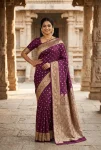 TRENDING BANARASI JARI SILK GOLDEN ZARI BUTTI WEAVES WORK SAREE WITH UNSTITCHED BLOUSE FESTIVE WEAR WHOLESALE PRICE ETHNIC GARMENT (2)