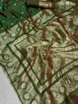 TRENDING BANARASI JARI SILK GOLDEN ZARI BUTTI WEAVES WORK SAREE WITH UNSTITCHED BLOUSE FESTIVE WEAR WHOLESALE PRICE ETHNIC GARMENT (2)
