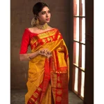 TRENDING BANARASI LICHI SILK JACQUARD WORK SAREE WITH UNSTITCHED BLOUSE FESTIVE WEAR WHOLESALE PRICE ETHNIC GARMENT (3)