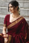 TRENDING BANARASI LICHI SILK JACQUARD WORK SAREE WITH UNSTITCHED BLOUSE FESTIVE WEAR WHOLESALE PRICE ETHNIC GARMENT (1)