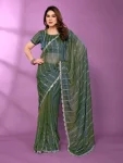 TRENDING CHIFFON SATIN MULTI SEQUENCE AND BEADS EMBROIDERY WORK SAREE WITH UNSTITCHED BLOUSE PARTY WEAR WHOLESALE PRICE ETHNIC GARMENT (4)