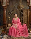TRENDING CHINON SILK EMBROIDERY WITH MOTI HANDWORK FANCY BORDERS LACE WORK TOP SHARARA WITH DUPATTA FESTIVE WEAR WHOLESALE PRICE ETHNIC GARMENT (1)