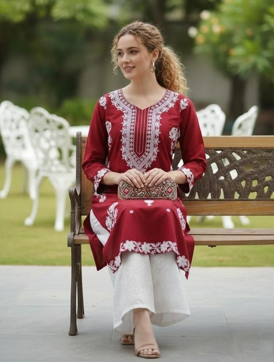 TRENDING COTTON EMBROIDERY WORK TOP BOTTOM SET DAILY WEAR WHOLESALE PRICE ETHNIC GARMENT (16)