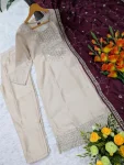 TRENDING CP VICHITRA SILK SEQUENCE CODING EMBROIDERY WORK TOP BOTTOM WITH DUPATTA FESTIVE WEAR WHOLESALE PRICE ETHNIC GARMENT (5)