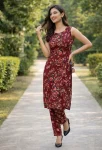 TRENDING CREPE FLOWER PRINT WORK TOP PENT SET DAILY WEAR WHOLESALE PRICE ETHNIC GARMENT (3)