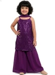 TRENDING CREPE SEQUENCE EMBROIDERED WORK KID’S TOP PALAZZO WITH DUPATTA FESTIVE WEAR WHOLESALE PRICE ETHNIC GARMENT (11)