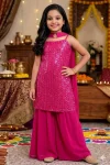 TRENDING CREPE SEQUENCE EMBROIDERED WORK KID’S TOP PALAZZO WITH DUPATTA FESTIVE WEAR WHOLESALE PRICE ETHNIC GARMENT (3)