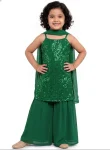 TRENDING CREPE SEQUENCE EMBROIDERED WORK KID’S TOP PALAZZO WITH DUPATTA FESTIVE WEAR WHOLESALE PRICE ETHNIC GARMENT (5)