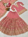 TRENDING CRUNCHY SILK SEQUENCE AND EMBROIDERY WORK TOP SHARARA WITH DUPATTA WEDDING WEAR WHOLESALE PRICE ETHNIC GARMENT (1)