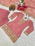 TRENDING CRUNCHY SILK SEQUENCE AND EMBROIDERY WORK TOP SHARARA WITH DUPATTA WEDDING WEAR WHOLESALE PRICE ETHNIC GARMENT (1)