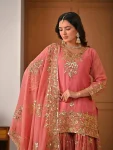 TRENDING CRUNCHY SILK SEQUENCE AND EMBROIDERY WORK TOP SHARARA WITH DUPATTA WEDDING WEAR WHOLESALE PRICE ETHNIC GARMENT (1)