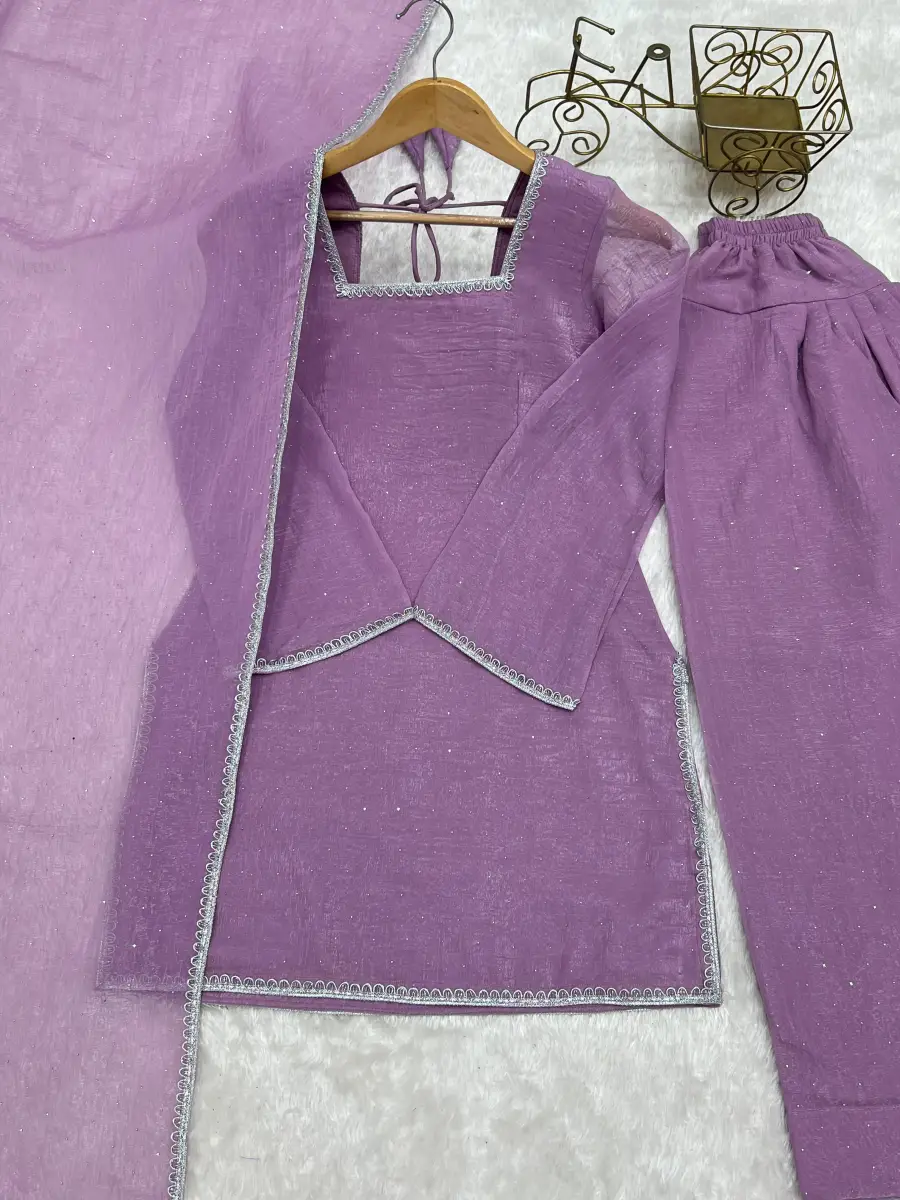 TRENDING CRUNCHY SILK SWAROVSKI ,WITH FANCY LACE WORK TOP PATIYALA WITH DUPATTA FESTIVE WEAR WHOLESALE PRICE ETHNIC GARMENT (11)