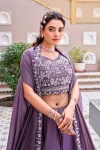 TRENDING EMBROIDERY MOTI BEADS & SEQUENCE WORK LEHENGA CHOLI WITH SHRUG STYLE DUPATTA PARTY WEAR WHOLESALE PRICE ETHNIC GARMENT (1)