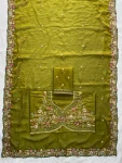TRENDING FENDY SATIN EMBROIDERY WITH CUTWORK BORDER SAREE WITH UNSTITCHED BLOUSE WEDDING WEAR WHOLESALE PRICE ETHNIC GARMENT (3)