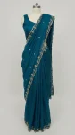 TRENDING FENDY SATIN KHATLI CUT DANA HANDWORK WITH ARC BORDER WORK SAREE WITH UNSTITCHED BLOUSE PARTY WEAR WHOLESALE PRICE ETHNIC GARMENT (4)