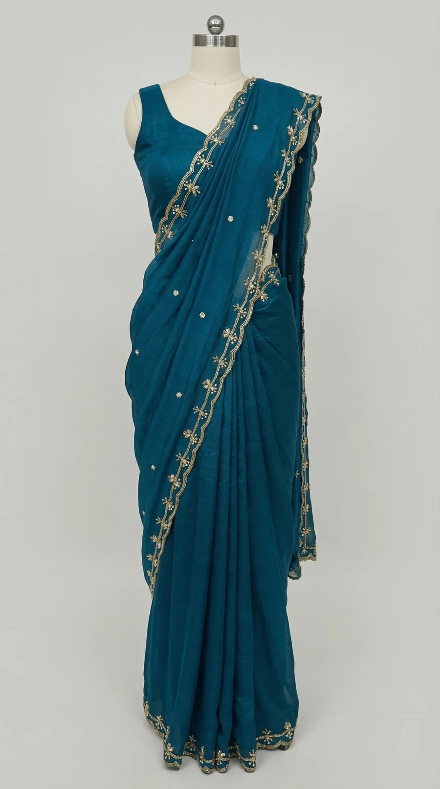TRENDING FENDY SATIN KHATLI CUT DANA HANDWORK WITH ARC BORDER WORK SAREE WITH UNSTITCHED BLOUSE PARTY WEAR WHOLESALE PRICE ETHNIC GARMENT (1)