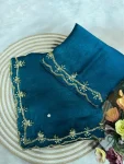TRENDING FENDY SATIN KHATLI CUT DANA HANDWORK WITH ARC BORDER WORK SAREE WITH UNSTITCHED BLOUSE PARTY WEAR WHOLESALE PRICE ETHNIC GARMENT (4)