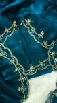 TRENDING FENDY SATIN KHATLI CUT DANA HANDWORK WITH ARC BORDER WORK SAREE WITH UNSTITCHED BLOUSE PARTY WEAR WHOLESALE PRICE ETHNIC GARMENT (4)
