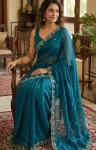 TRENDING FENDY SATIN KHATLI CUT DANA HANDWORK WITH ARC BORDER WORK SAREE WITH UNSTITCHED BLOUSE PARTY WEAR WHOLESALE PRICE ETHNIC GARMENT (4)