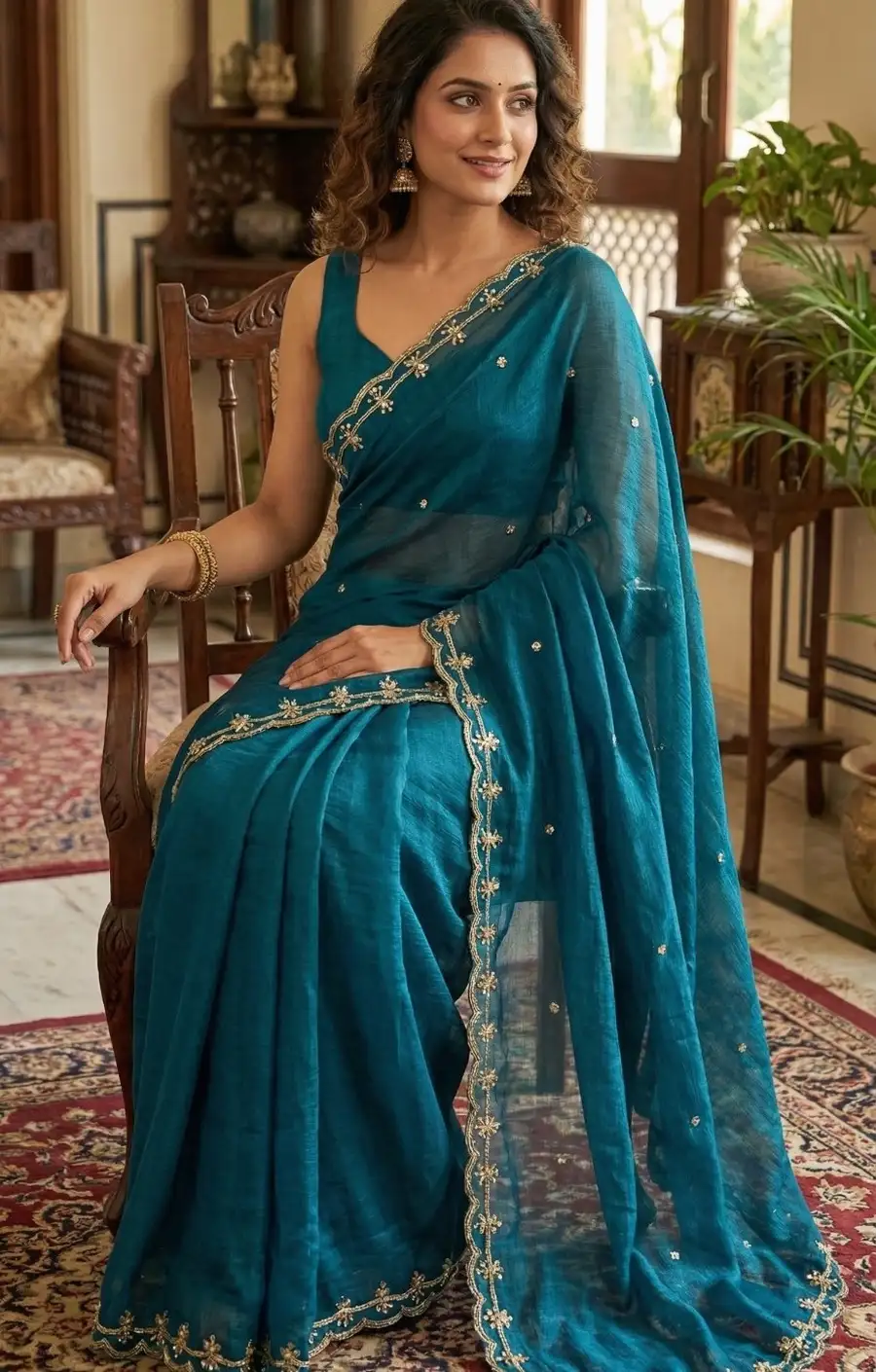 TRENDING FENDY SATIN KHATLI CUT DANA HANDWORK WITH ARC BORDER WORK SAREE WITH UNSTITCHED BLOUSE PARTY WEAR WHOLESALE PRICE ETHNIC GARMENT (5)