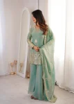 TRENDING FENDY SILK EMBROIDERY SEQUENCE WORK TOP PALAZZO WITH DUPATTA WEDDING WEAR WHOLESALE PRICE ETHNIC GARMENT (6)