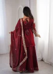 TRENDING FENDY SILK EMBROIDERY SEQUENCE WORK TOP PALAZZO WITH DUPATTA WEDDING WEAR WHOLESALE PRICE ETHNIC GARMENT (9)