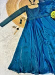 TRENDING FENDY SILK SEQUENCE AND BEADS WORK GOWN WITH DUPATTA AND WAIST BELT FESTIVE WEAR WHOLESALE PRICE ETHNIC GARMENT (14)