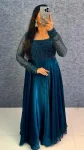 TRENDING FENDY SILK SEQUENCE AND BEADS WORK GOWN WITH DUPATTA AND WAIST BELT FESTIVE WEAR WHOLESALE PRICE ETHNIC GARMENT (14)