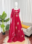 TRENDING FENDY SILK THREAD AND SEQUENCE WORK GOWN PALAZZO WITH DUPATTA RANI