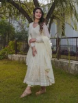 TRENDING GEORGETTE SEQUENCE WITH EMBROIDERY WORK GOWN BOTTOM WITH DUPATTA OFF WHITE