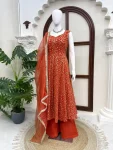 TRENDING GEORGETTE THREAD & SEQUENCE WITH FANCY LACE WORK GOWN PALAZZO WITH DUPATTA FESTIVE WEAR WHOLESALE PRICE ETHNIC GARMENT (5)